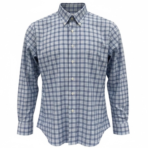 Peter Millar Mens XL Crown Ease Stretch Windowpane Plaid Button Down Shirt (G39)